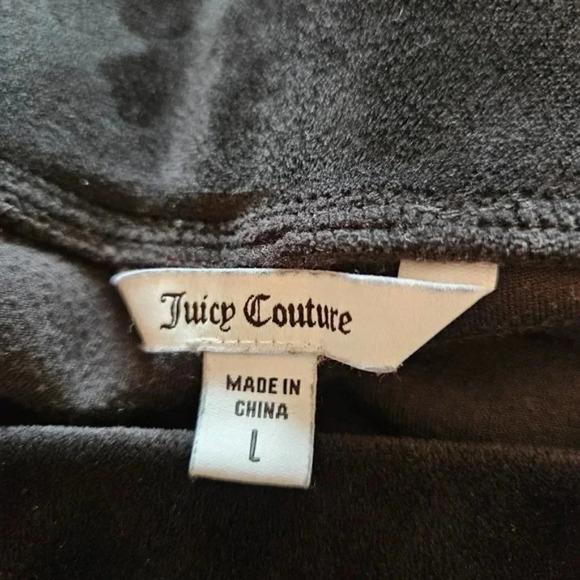 Juicy Couture Y2K Velvet Wide Leg Black 90's  Joggers Pants Black Size Large. - Picture 12 of 13